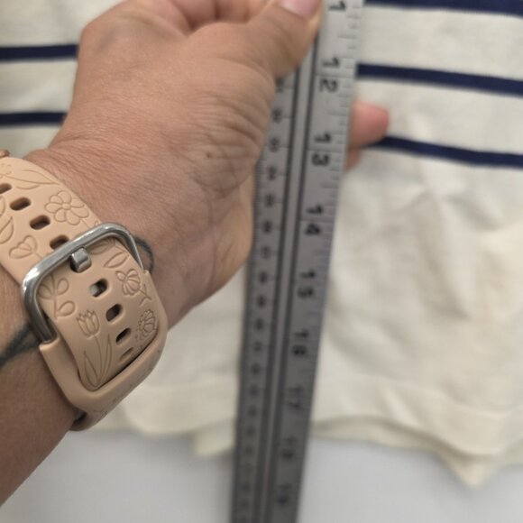 J.Crew Cropped Boatneck T-shirt with Buttons in Mariner Cotton - Size Large - Picture 7 of 9